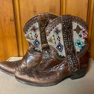 Double D Ranchwear Beaded Boots, Sz 9